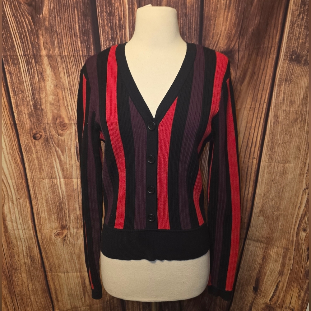 CAbi Royal Pullover Size M Multi Stripe - Picture 2 of 9